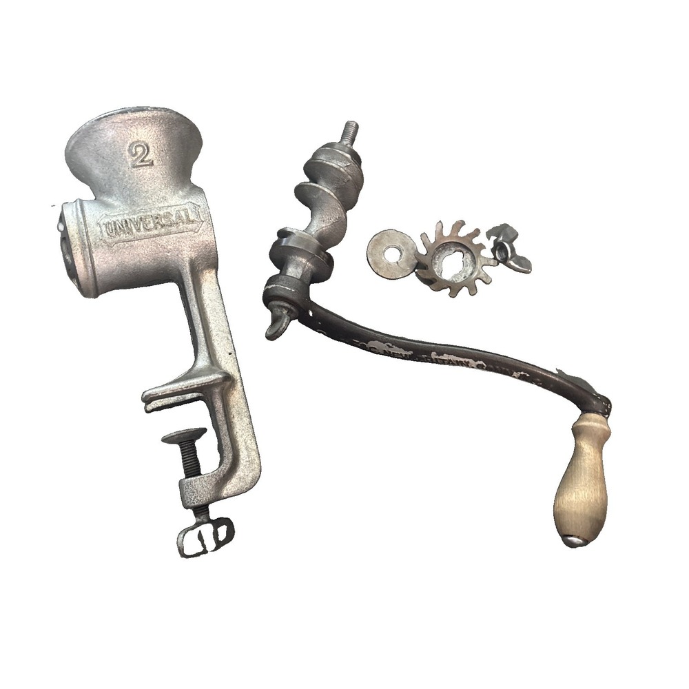 Vintage Universal Hand Crank Meat Grinder Chopper # 2 L. F. & C Made in USA